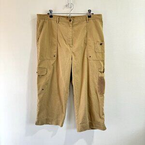 Vintage Lauren Ralph Lauren Pants Sz 16 Khaki Cargo Utility Safari Wide Leg 90s